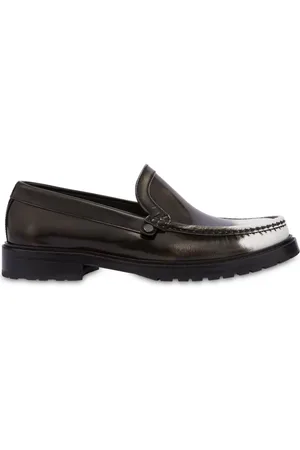 Moschino Distressed-effect leather loafers