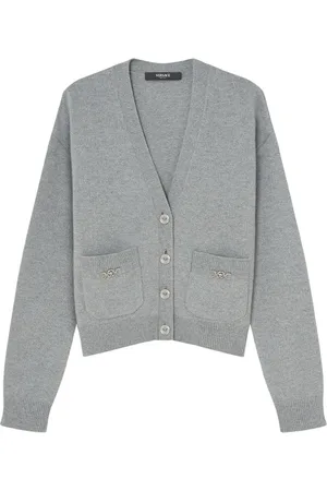 VERSACE Medusa-plaque cashmere-blend cardigan