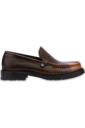 Moschino Faded-effect leather loafers