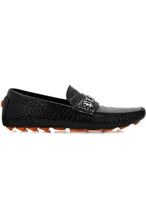Philipp Plein Crocodile-embossed leather loafers