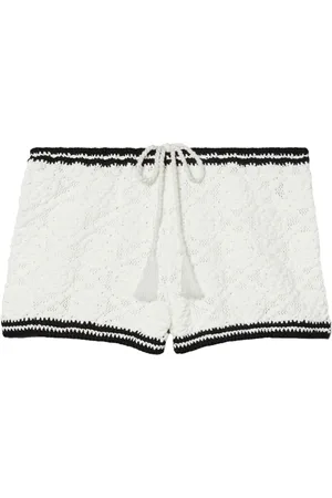 Tory Burch Pointelle Knitted Cotton Shorts