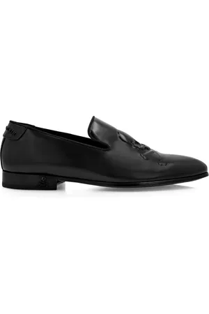 Philipp Plein Skull-embossed leather loafers