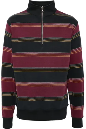 OLIVER SPENCER Striped half-zip jumper