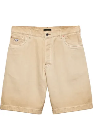 Prada Faded-effect denim shorts