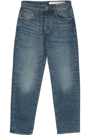 Armani Exchange Ripped-detail tapered jeans