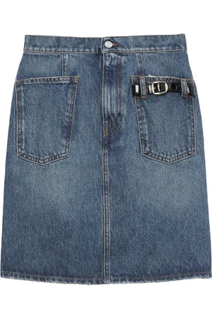 COPERNI Belt-embellished denim skirt