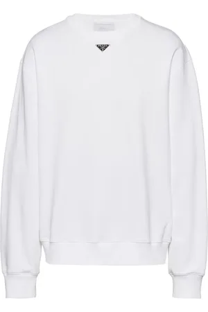 Prada Logo-plaque cotton sweatshirt