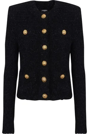 Balmain Button-fastening tweed jacket