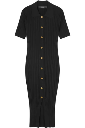 VERSACE Knitted midi shirt dress