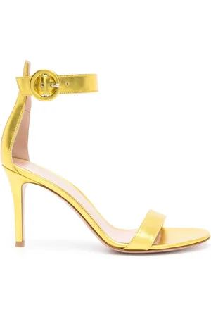 Gianvito Rossi Portofino 85mm metallic-leather sandals