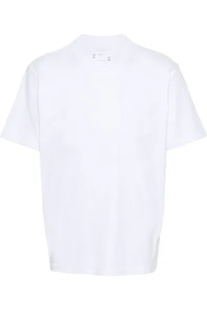 SACAI Zip-slit cotton T-shirt
