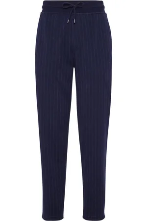 Brunello Cucinelli Pinstriped mid-rise track trousers