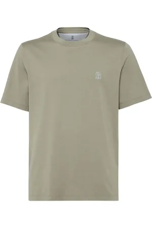 Brunello Cucinelli Logo-embroidered cotton T-shirt