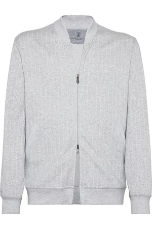 Brunello Cucinelli Zip-up striped sweatshirt