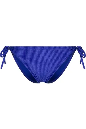 Calvin Klein Logo-tape ribbed bikini bottoms