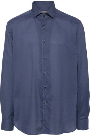 corneliani Cutaway-collar cotton shirt
