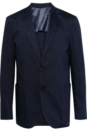 corneliani Mélange-effect single-breasted blazer