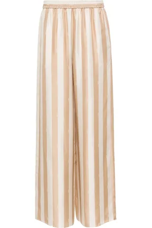 Fendi Pequin-stripe silk palazzo pants