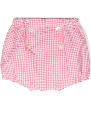 SIOLA Double-breasted gingham shorts