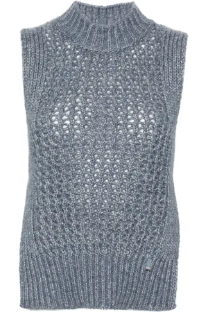 HERNO High-neck lurex vest