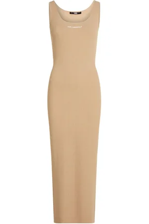 Karl Lagerfeld Ribbed-knit sleeveless midi dress