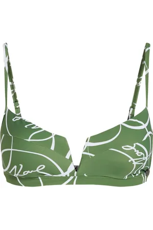 Karl Lagerfeld Circle-print V-wire bikini top