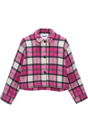 Msgm Checkerboard-print cropped jacket