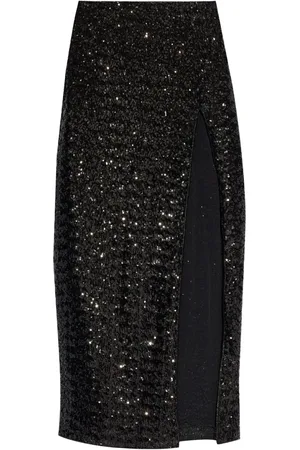 Oseree High-waisted sequin-embellished midi skirt