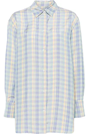 Totême Plaid-check linen shirt