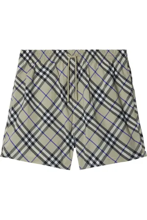 Burberry Checked drawstring-waist swim shorts