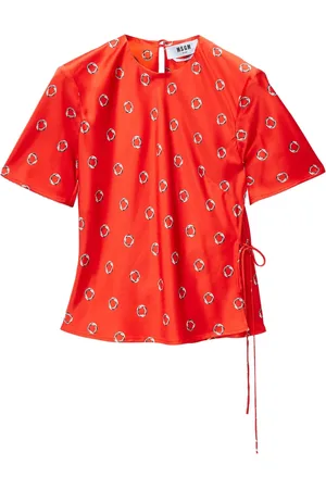 Msgm Graphic-print tied blouse