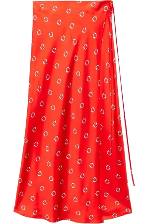 Msgm Ring-print wrap skirt