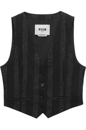 Msgm Striped single-breasted gilet