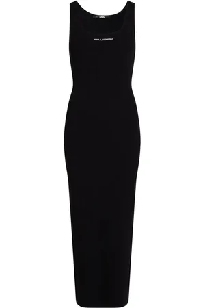 Karl Lagerfeld Ribbed-knit sleeveless midi dress