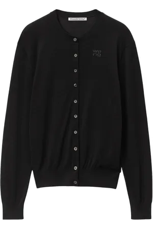 Alexander Wang Logo-embossed merino-wool cardigan