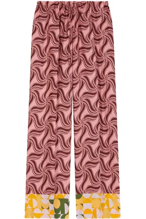 DRIES VAN NOTEN Swirl-print wide-leg trousers