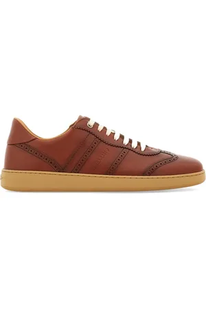 Salvatore Ferragamo Logo-debossed leather sneakers