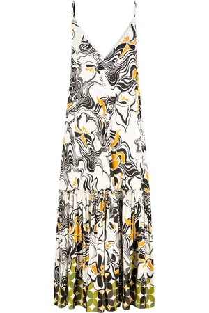 DRIES VAN NOTEN Ruffled swirl-print dress