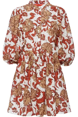La DoubleJ Botanical-print poplin dress