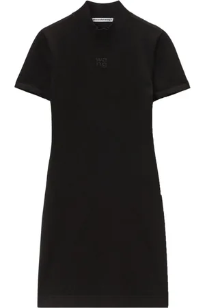 Alexander Wang Logo-embossed mock-neck dress