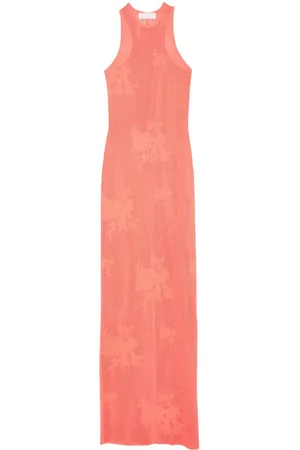FLEUR DU MAL Pointelle-knit lace maxi dress