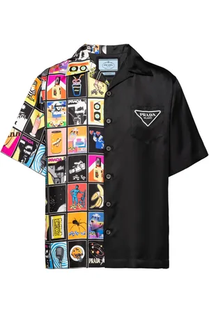 Prada Double Match silk twill shirt