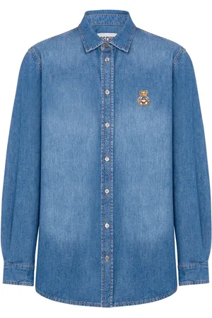 Moschino Teddy Bear-appliqué denim shirt