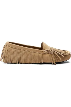 Scarosso Cochise fringe-detail suede loafers