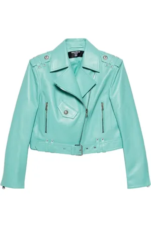 Balmain Double-Chain-Lion leather jacket