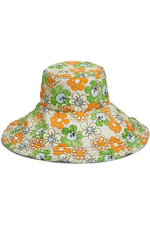 Marni Floral-print wide-brim cotton hat