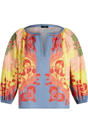 Etro Floral-print cotton-poplin blouse