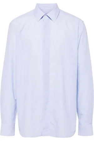 corneliani Concealed-fastening cotton-linen shirt