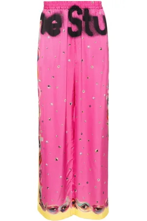 Acne Studios Graphic-print wide-leg trousers