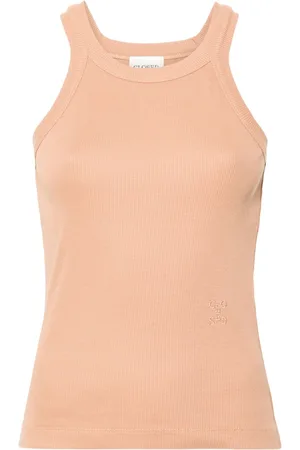 Closed Logo-embroidered ribbed tank top
